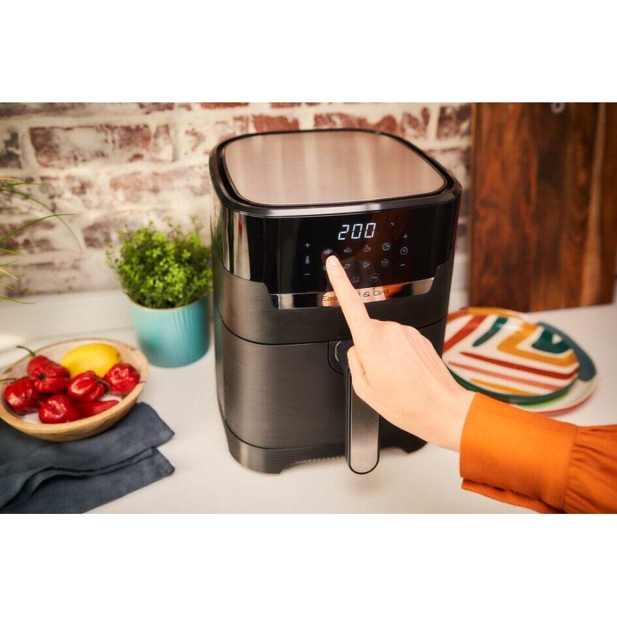 Friteuză cu aer cald 4,2 l EASY FRY&GRILL 2 în 1 1550W/230V negru Tefal