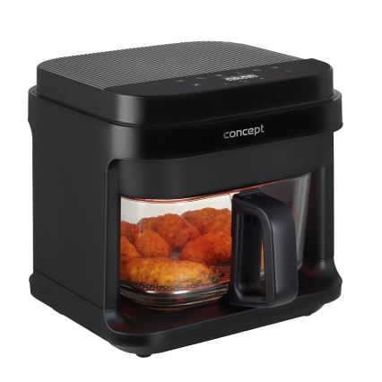 Friteuză cu aer cald Concept FR5500 GLASS & FAST 5,5 l 1200W/230V negru