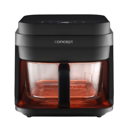 Friteuză cu aer cald Concept FR5500 GLASS & FAST 5,5 l 1200W/230V negru