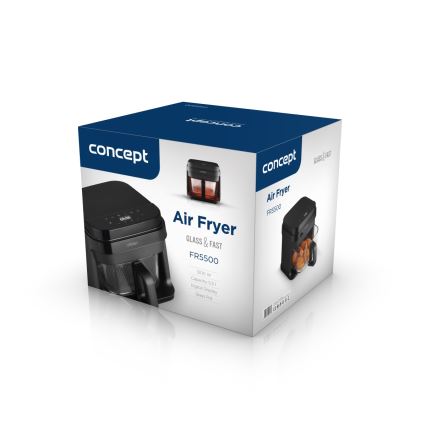 Friteuză cu aer cald Concept FR5500 GLASS & FAST 5,5 l 1200W/230V negru