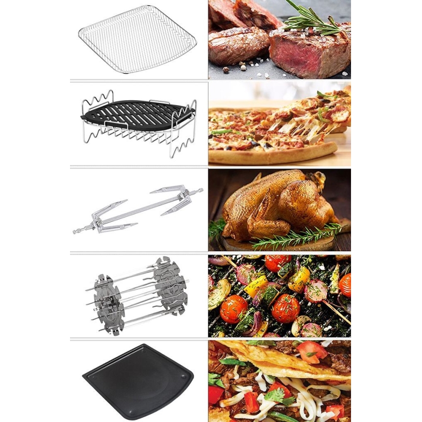 Friteuză cu aer cald digitală multifuncțională TESLA Electronics AirCook 11 l 2000W/230V