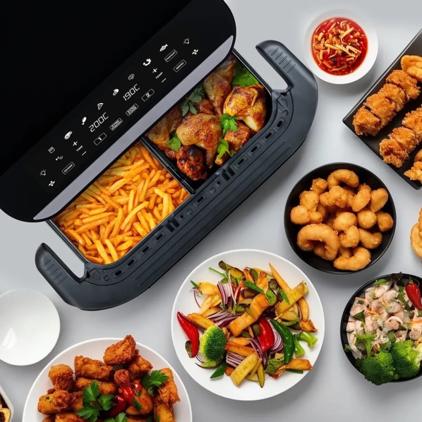 Friteuză cu aer cald dublă digitală multifuncțională TESLA Electronics AirCook 10 l 2400W/230V