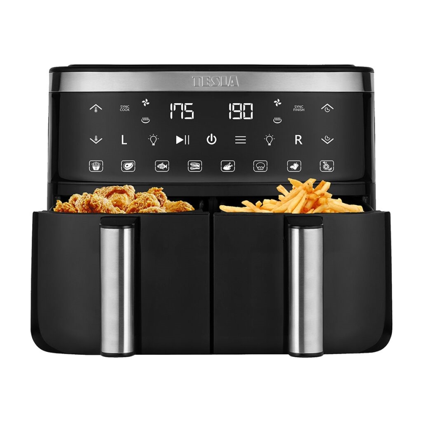 Friteuză cu aer cald dublă digitală multifuncțională TESLA Electronics AirCook 7,6 l 2850W/230V