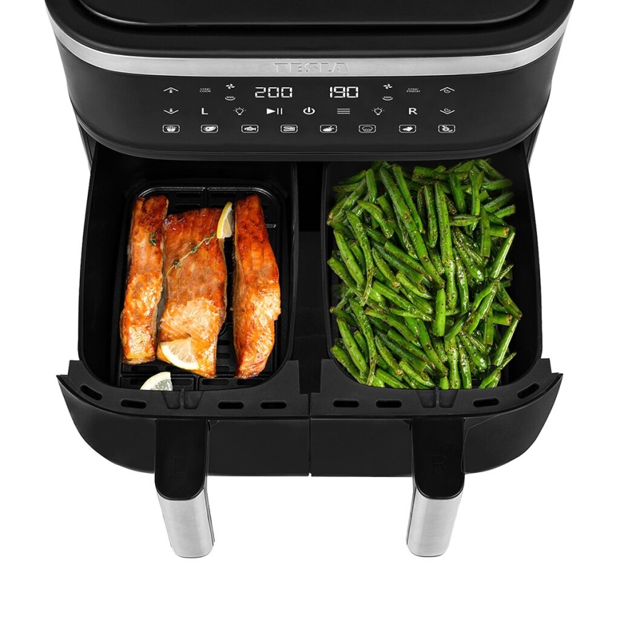 Friteuză cu aer cald dublă digitală multifuncțională TESLA Electronics AirCook 7,6 l 2850W/230V