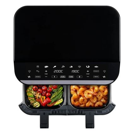 Friteuză cu aer cald dublă digitală multifuncțională TESLA Electronics AirCook 9 l 2400W/230V