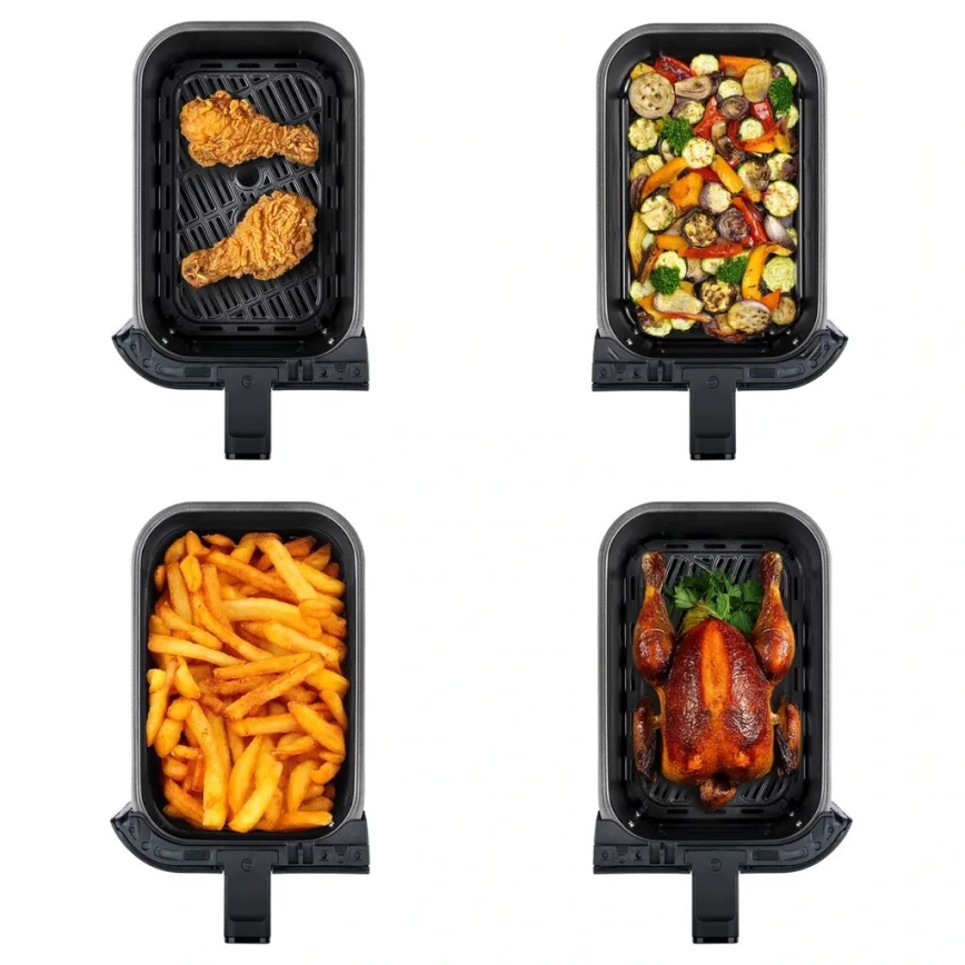 Friteuză cu aer cald dublă digitală multifuncțională TESLA Electronics AirCook 9 l 2400W/230V