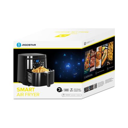 Friteuză cu aer cald inteligentă 7l 1900W/230V/60min Wi-Fi Aigostar