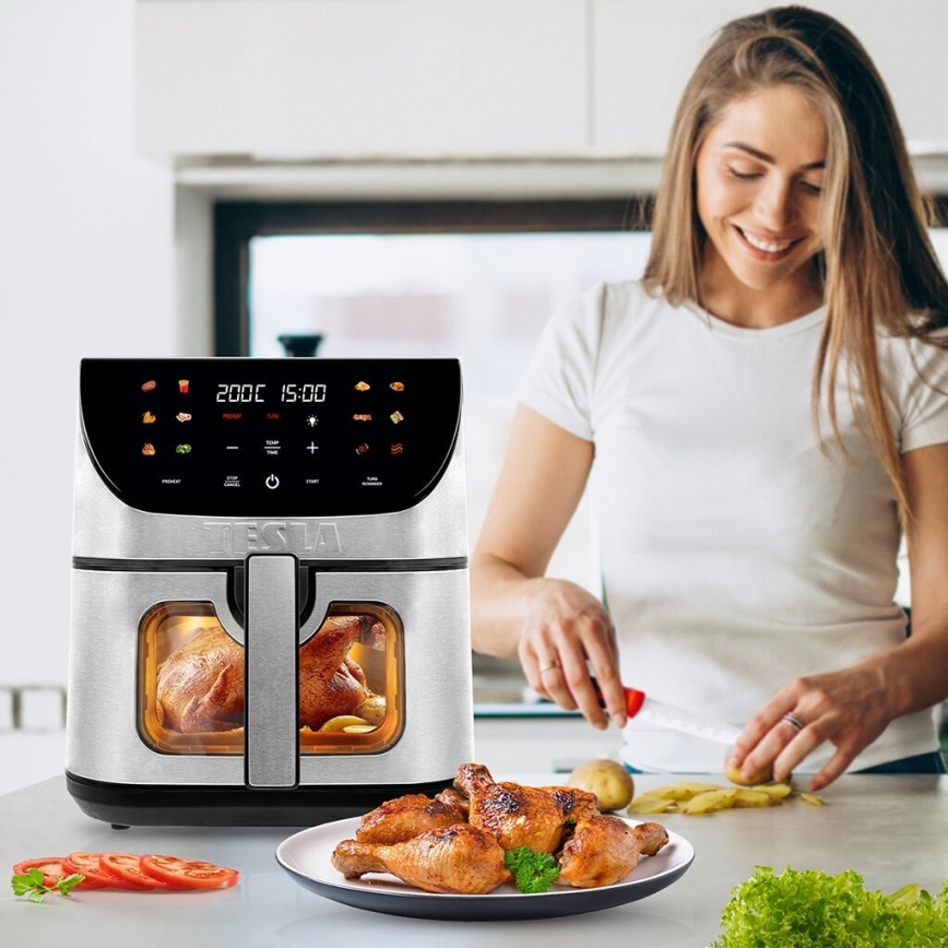 Friteuză cu aer cald digitală multifuncțională inteligentă TESLA Electronics AirCook 9 l 1700W/230V Wi-Fi