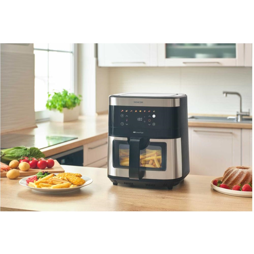 Friteuză cu aer cald Sencor 9 l 1700W/230V negru/crom mat