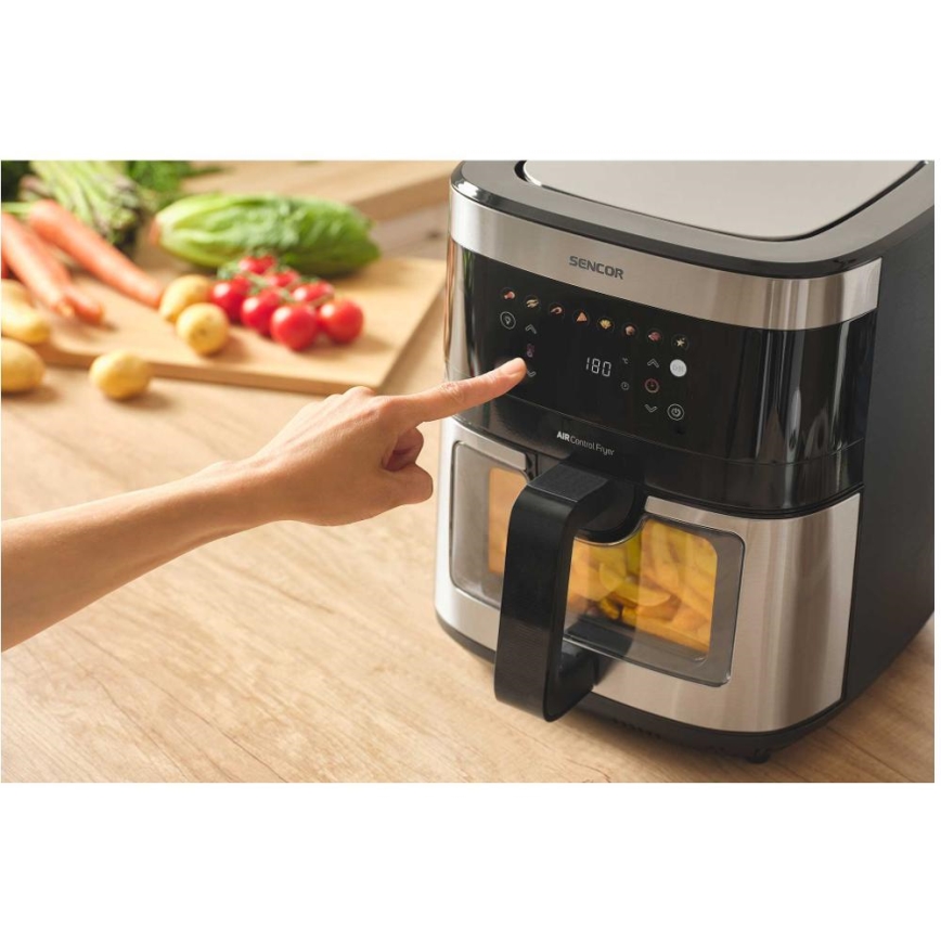 Friteuză cu aer cald Sencor 9 l 1700W/230V negru/crom mat