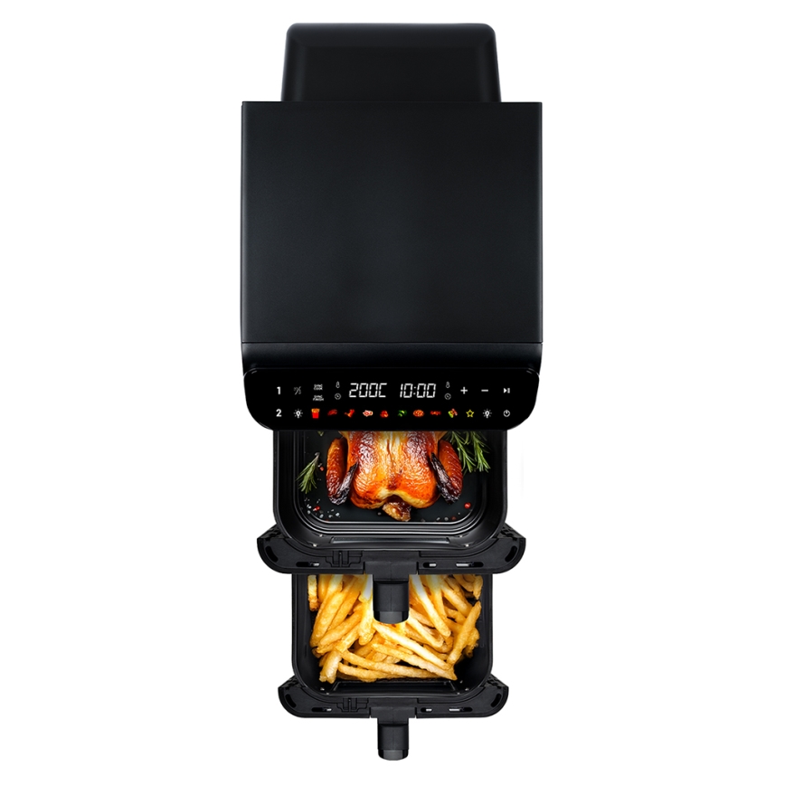 TESLA Electronics AirCook - Friteuză digitală multifuncțională cu aer cald, 11 l, 2800W/230V, neagră