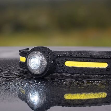 Lanternă frontală reîncărcabilă cu LED și reglare a intensității, lumină roșie, LED/5V, IPX4, 550 lm, 600 mAh