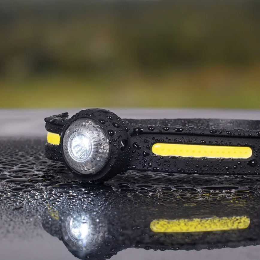 Lanternă frontală reîncărcabilă cu LED și reglare a intensității, lumină roșie, LED/5V, IPX4, 550 lm, 600 mAh