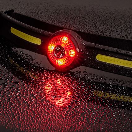 Lanternă frontală reîncărcabilă cu LED și reglare a intensității, lumină roșie, LED/5V, IPX4, 550 lm, 600 mAh