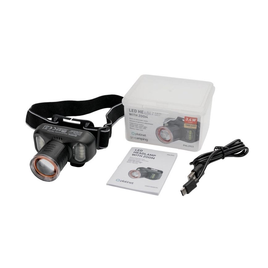 Frontală LED reîncărcabilă cu reglaj al intensității LED/3,4W/5V 1500 mAh