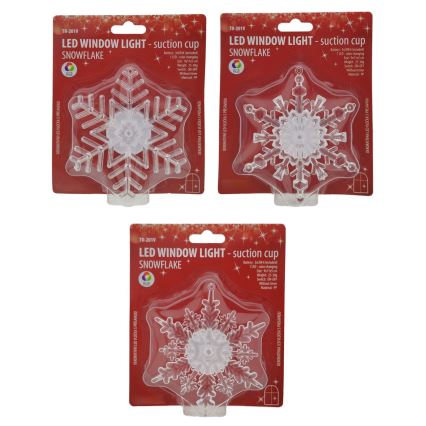 Fulg de zăpadă decorativ LED RGB cu ventuză, LED/3xLR44