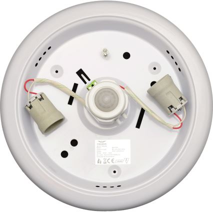 Fulgur s-22941 - Plafonieră DARINA cu senzor de mișcare și senzor crepuscular, 2xE27/40W/230V, Ø 30 cm, albă