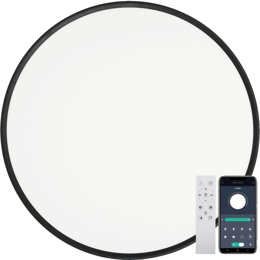 Fulgur S-43042 - Plafonieră LED dimabilă NOMY-RC LED/50W/230V 3000/4000/6500K Ø 60 cm IP40 neagră + telecomandă