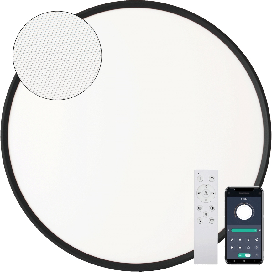 Fulgur s-43057 - Plafonieră LED dimabilă NOMY, 40W, 230V, 3000-6500K, Ø 50 cm, UGR19, IP40, Wi-Fi, neagră + telecomandă