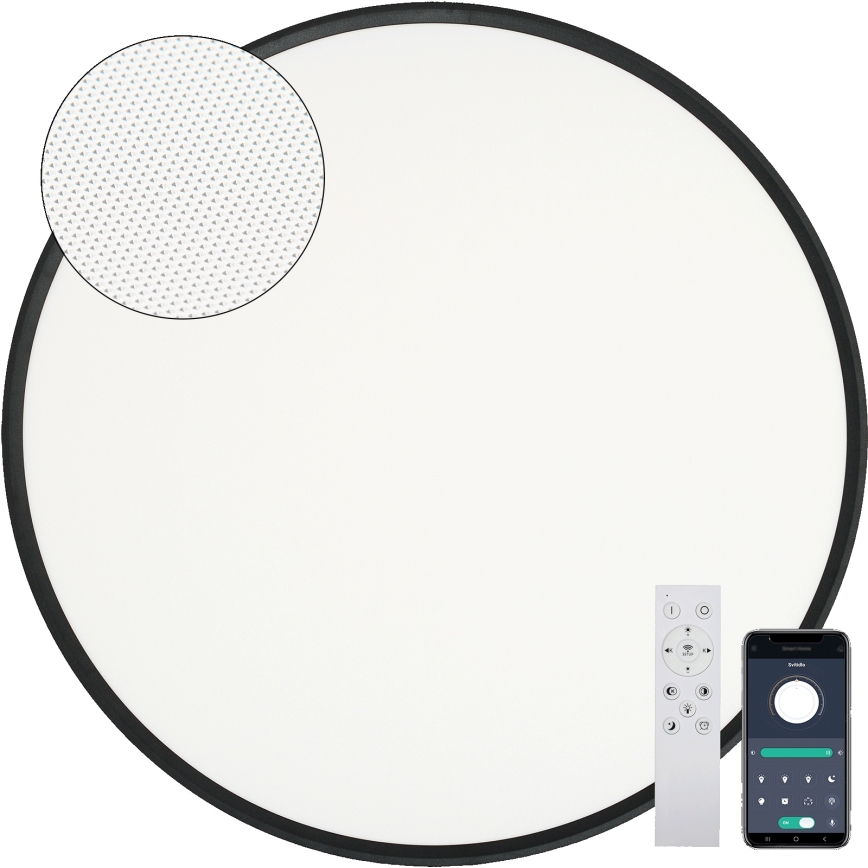 Fulgur s-43059 - Plafonieră LED reglabilă NOMY LED/50W/230V 3000-6500K diam. 60 cm UGR19 IP40 Wi-Fi neagră + telecomandă