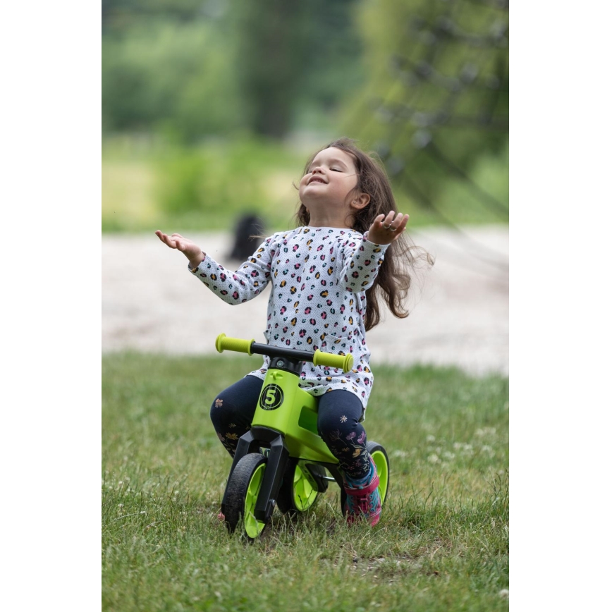 Funny Wheels - Bicicletă de echilibru 2 în 1 RIDER SUPER SPORT, verde/negru