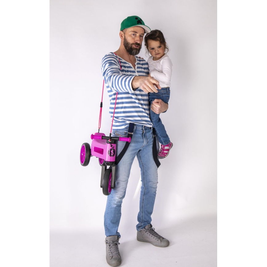 Funny Wheels RIDER SUPER SPORT - Bicicletă fără pedale 2 în 1, roz/negru