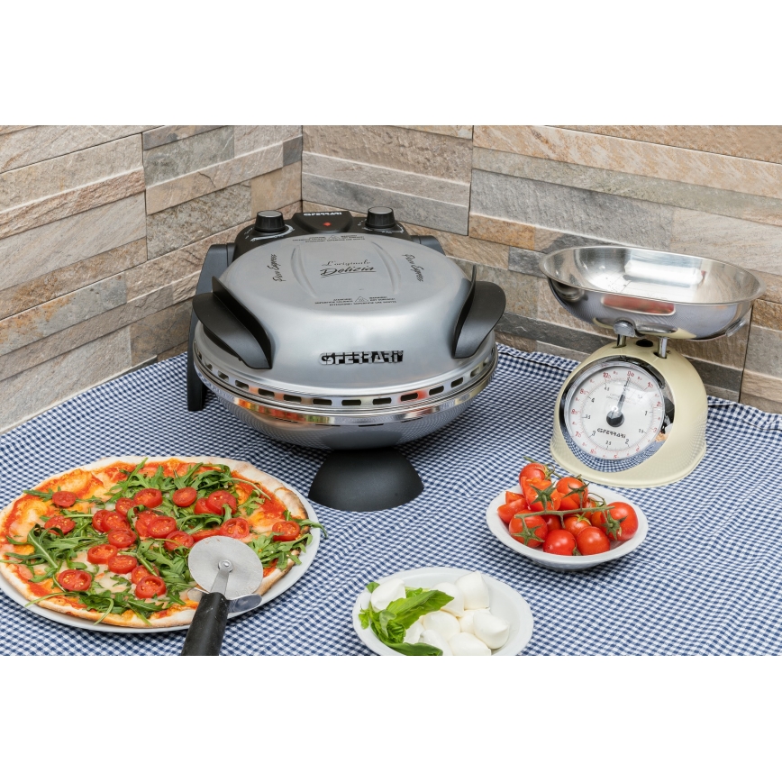 G3Ferrari G1000606 - Cuptor pentru pizza DELIZIA, 1200W/230V, argintiu