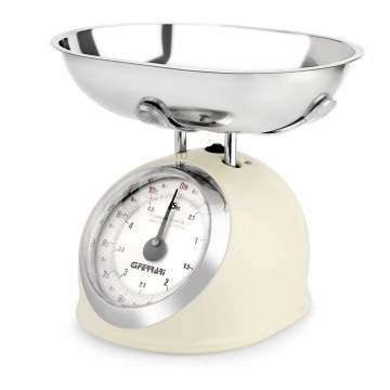 G3Ferrari G2000300 - Cântar de bucătărie retro cu bol ASKA, crem/inox