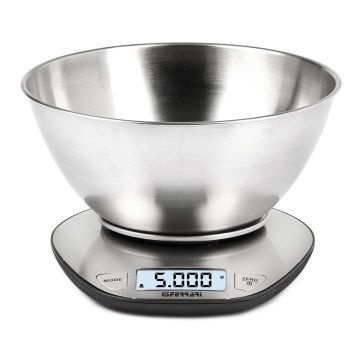 G3Ferrari G2006200 - Cântar de bucătărie digital cu bol, alimentare 2xAAA, inox