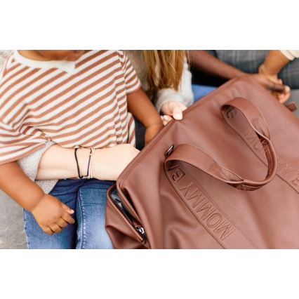 Geantă de înfășat Childhome MOMMY BAG LEATHER maro