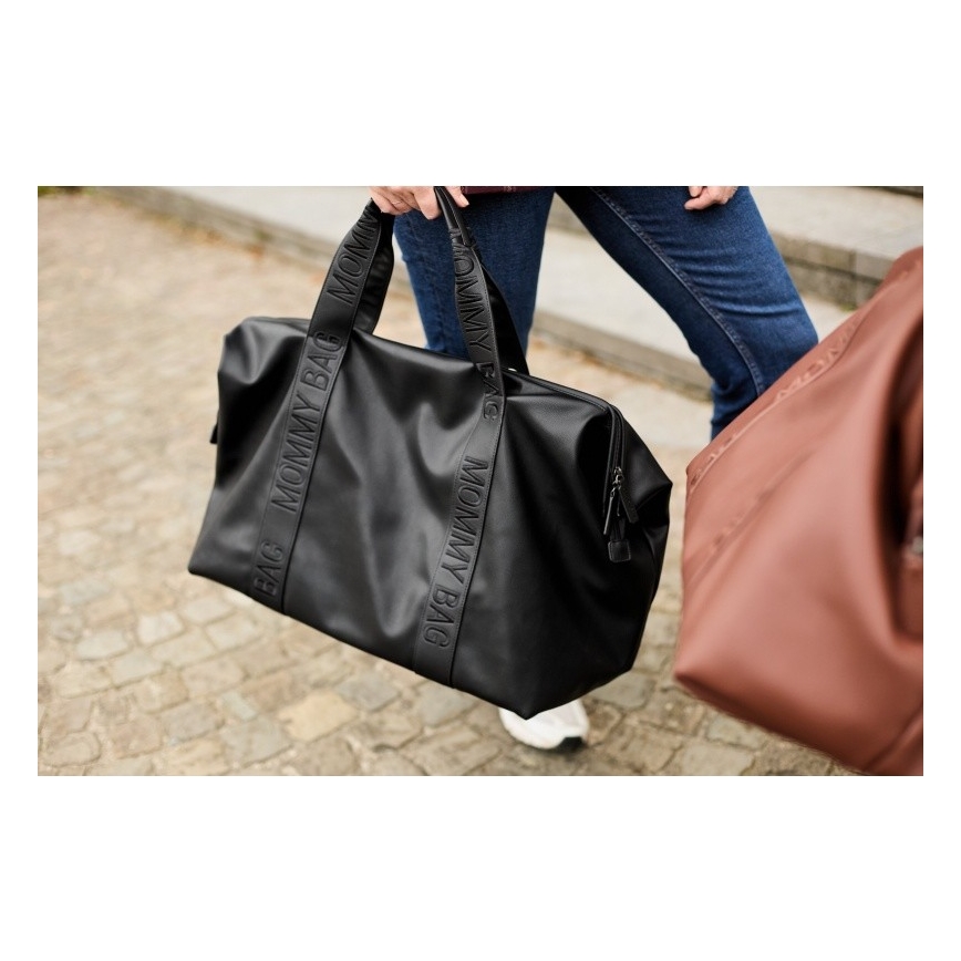Geantă de înfășat Childhome MOMMY BAG LEATHER negru
