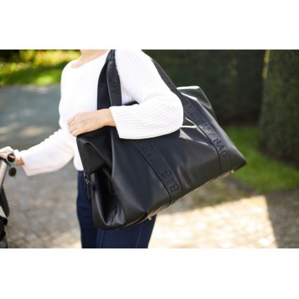 Geantă de înfășat Childhome MOMMY BAG LEATHER negru