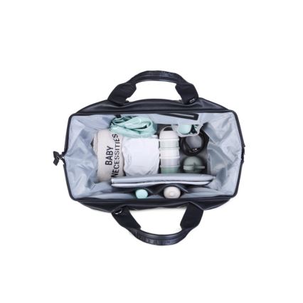 Geantă de înfășat Childhome MOMMY BAG LEATHER negru