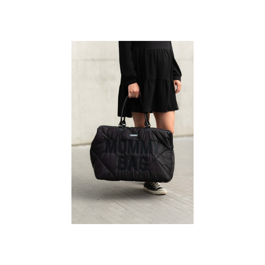 Geantă de înfășat Childhome MOMMY BAG PUFFERED negru