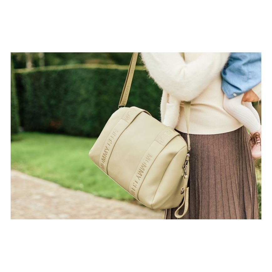 Geantă de înfășat Childhome MOMMY CLUB LEATHER bej
