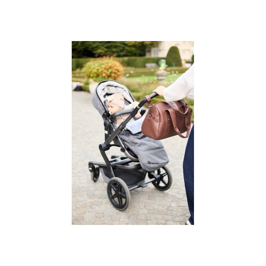 Geantă de înfășat Childhome MOMMY CLUB LEATHER maro