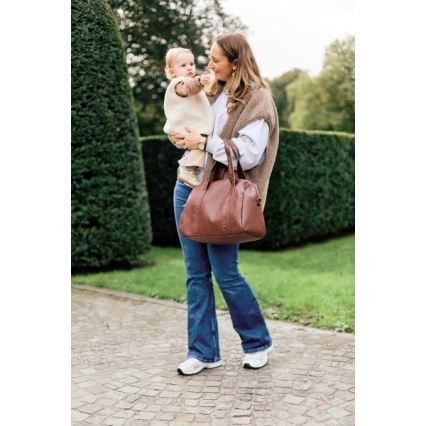 Geantă de înfășat Childhome MOMMY CLUB LEATHER maro