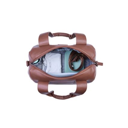 Geantă de înfășat Childhome MOMMY CLUB LEATHER maro