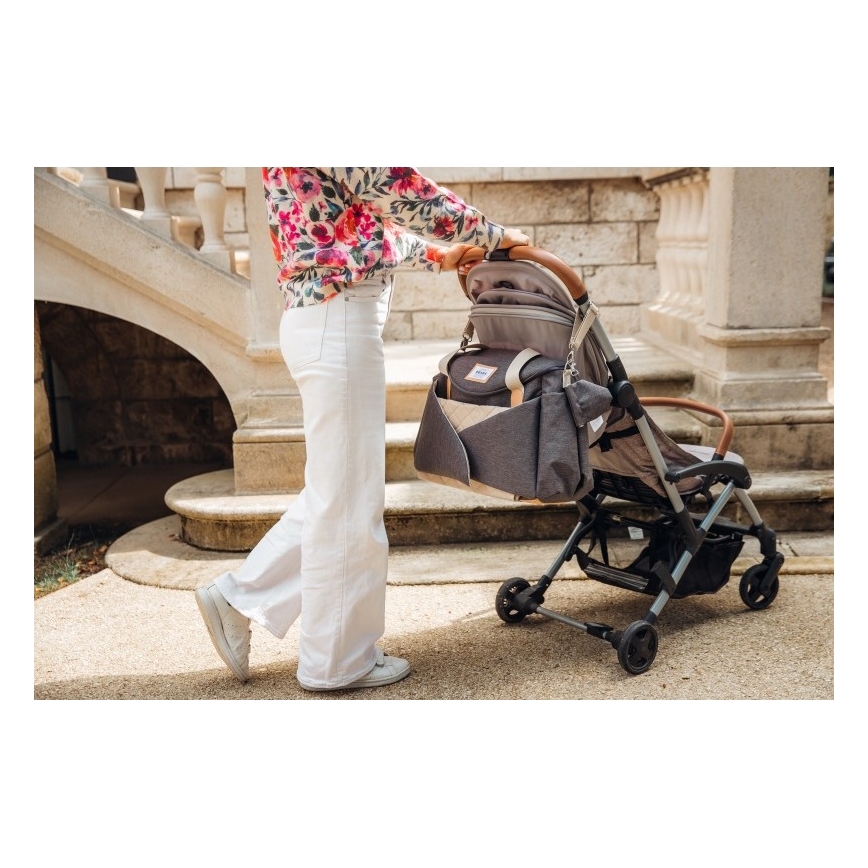 Geantă de înfășat pentru cărucior Beaba SYDNEY gri/bej