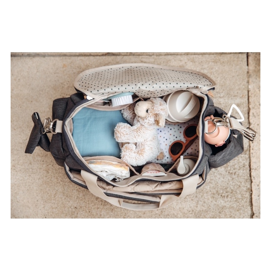 Geantă de înfășat pentru cărucior Beaba SYDNEY gri/bej