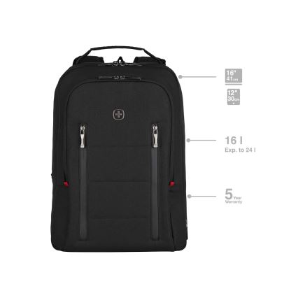 Geantă de laptop 16 l 16 cu buzunar pentru tabletă 12 Wenger City Traveler negru