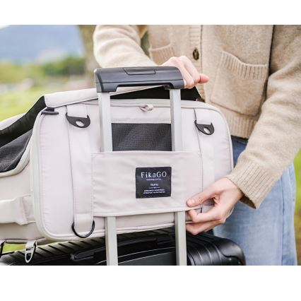 Geantă de transport pentru animale de companie Fikago TRUFFLE Creamy Cloud