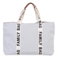 Geantă de voiaj Childhome FAMILY BAG CANVAS alb