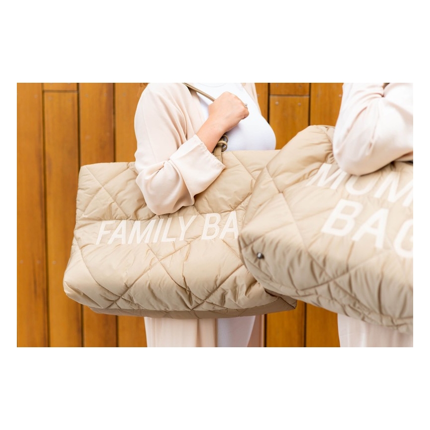 Geantă de voiaj Childhome FAMILY BAG PUFFERED crem