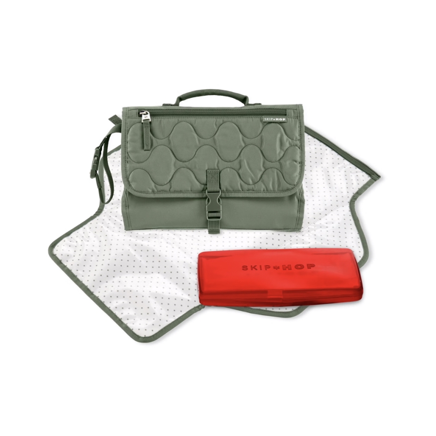 Geantă și covoraș de înfășat de voiaj 2 în 1 Skip Hop PRONTO verde
