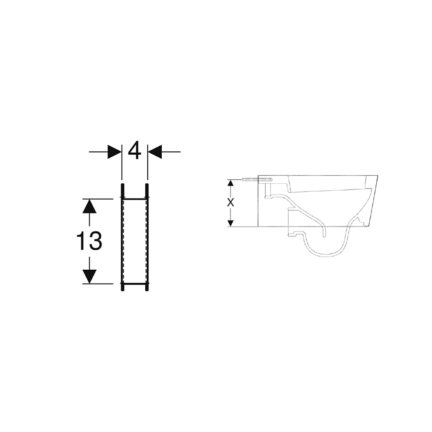 Geberit 111.847.00.1 - Set de reazeme Duofix pentru vas WC cu suprafață de sprijin redusă, 2 buc.
