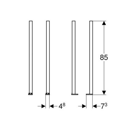 Geberit 111.848.00.1 - Set de extensii pentru picioare Duofix, 2 buc.