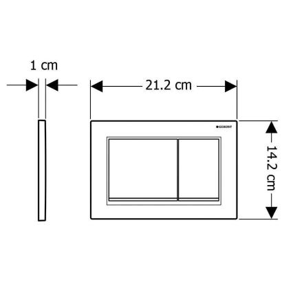Geberit 115.080.01.1 - Placă de acționare Omega30 21,2x14,2 cm albă