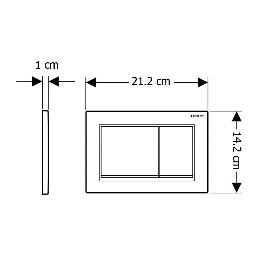 Geberit 115.080.01.1 - Placă de acționare Omega30 21,2x14,2 cm albă