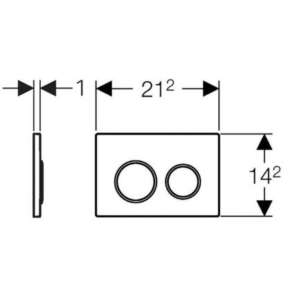 Geberit 115.085.KM.1 - Plăcuță de acționare Omega20 21,2x14,2 cm negru/crom lucios